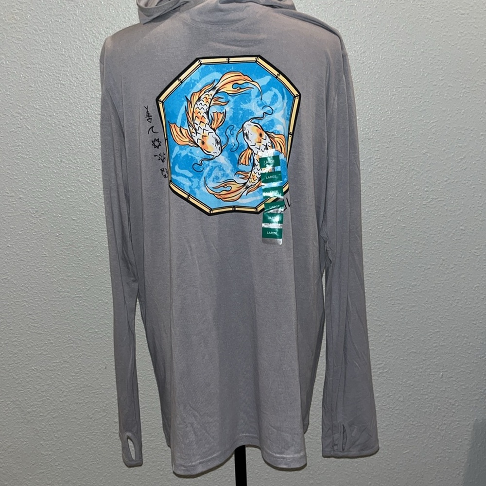 GONE FISHING !!! Reel life size, large gray with hoodie great gifts